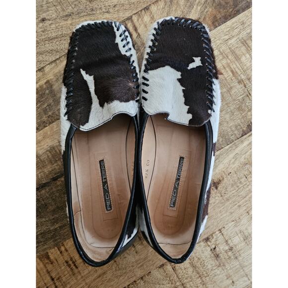 Pied A Terre Cow Calf Hair Loafers Women's Size 37.5 Slip On Made in Italy - Picture 6 of 11